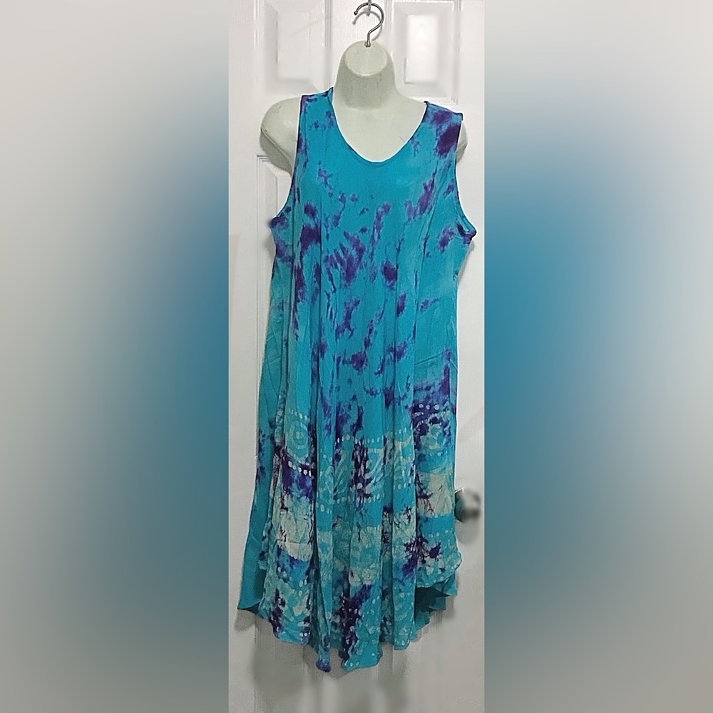 Blue and Purple Tie-Dye Dress